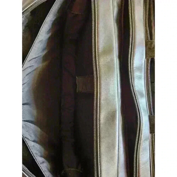 Hartmann Black Leather Expandable 3 Pocket Zip‎ Briefcase Shoulder Travel MINT - Picture 8 of 16